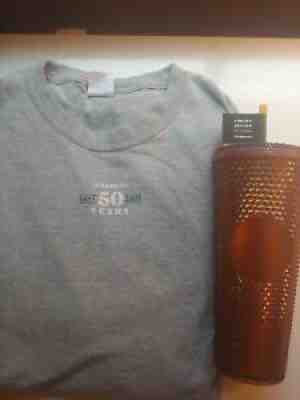 NEW Starbucks 50th Anniversary 21â?? Studded Cup LIMITED EDITION 24oz + SHIRT GIFT - Sold on eBay Oct 30, 2021 for $69.99