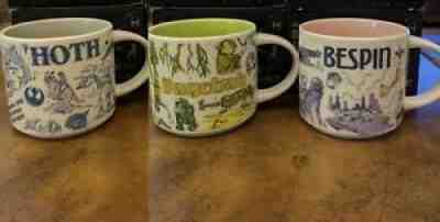 Star Wars Starbucks mugs set of 3 - Dagobah, Bespin, and Hoth. - Sold on eBay Dec 13, 2021 for $200.00