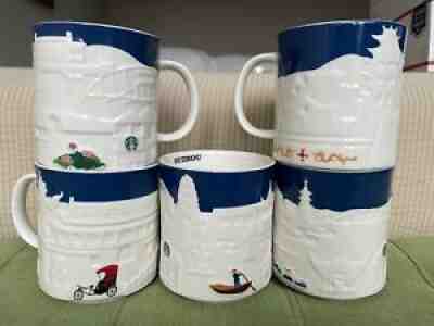 Set of Starbucks relief mug - Blue Beijing, Hangzhou, Suzhou, Ningbo, Nanjing - Sold on eBay Dec 13, 2021 for $150.00