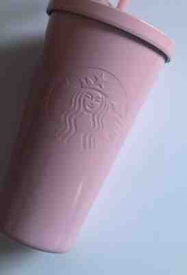 Starbucks 2017 Matte Soft Pink Stainless Steel 16oz Grande Tumbler Cup. RARE - Sold on eBay Dec 11, 2021 for $127.00