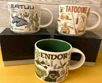 STARBUCKS STAR WARS MUGS BEEN THERE SET OF 3 BATUU TATOOINE ENDOR STARWARS LOT - Sold on eBay Dec 11, 2021 for $119.99