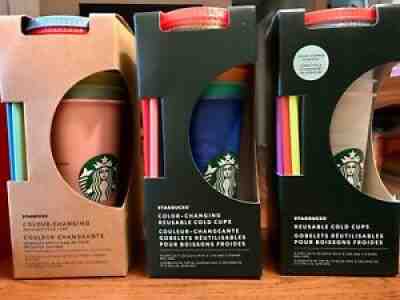 Starbucks Color Changing Reusable Cups -Three sets from the years 2019 2020 2021 - Sold on eBay Dec 09, 2021 for $100.00