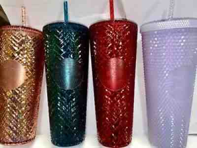 Starbucks holiday 2021 3 Jeweled & 1 Studded Icy 24oz Tumblers Custom For dbjck - Sold on eBay Dec 13, 2021 for $99.99