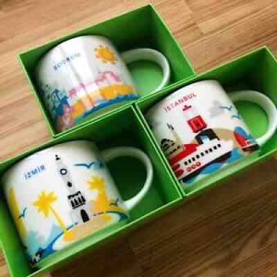 STARBUCKS TURKEY 3 MUGS Istanbul Izmir Bodrum You Are Here YAH - DHL EXPRESS