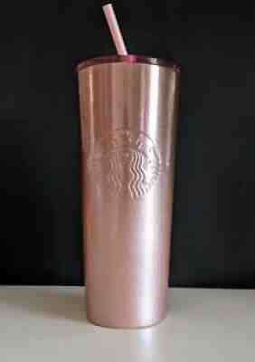 Rare NWT 2018 Starbucks Holiday Sparkling Rose Gold Stainless Steel Tumbler. - Sold on eBay Dec 11, 2021 for $99.00