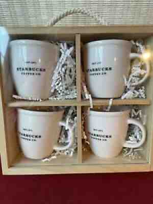 Starbucks  ??RARE ? 7 oz Abbey coffee cups/gift set Espresso 2001 30yr Anniversary - Sold on eBay Dec 14, 2021 for $89.00
