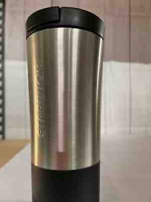Starbucks Brushed Silver Black Stainless Steel Tumbler - 20 oz - Damaged - Photo - Sold on eBay Dec 11, 2021 for $88.99