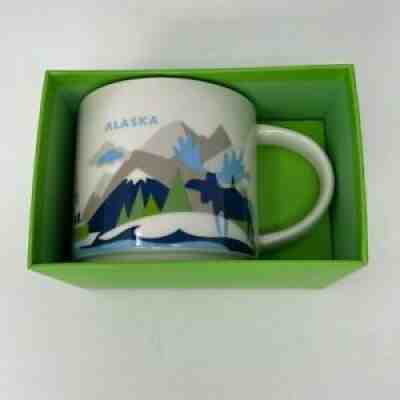 STARBUCKS Mug Coffee Cup 14 oz NIB Alaska You Are Here Blue Green Moose Whale - Sold on eBay Dec 09, 2021 for $72.25