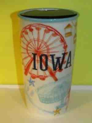 Rare Starbucks IOWA STATE FAIR 12 oz Ceramic Travel Tumbler Mug w/lid - Sold on eBay Dec 14, 2021 for $71.00