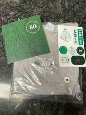 Starbucks Limited Edition Collectible 50th Anniversary T shirt Stickers 1971Â  - Sold on eBay Oct 13, 2021 for $70.00