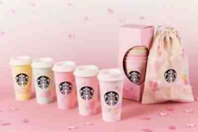 Starbucks Reusable Cup 5PCS SET SAKURA 2020 473ml Japan RARE New - Sold on eBay Oct 17, 2021 for $70.00