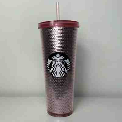 New Starbucks 2017 24oz Rose Pink Sequin Tumbler Cold Cup - Flaw Please Read - Sold on eBay Nov 14, 2021 for $69.99
