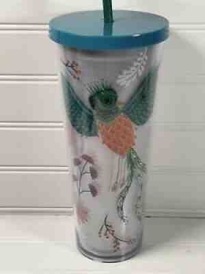 RARE Starbucks Cold Cup 2017 Quetzal Bird Flowers Acrylic Tumbler Venti 24 Oz - Sold on eBay Nov 14, 2021 for $69.99