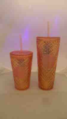Set of 2 Starbucks 2021 Holiday 16oz 24oz Rose Gold Tumbler Jeweled Grande Venti - Sold on eBay Nov 15, 2021 for $69.99