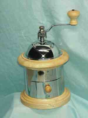 Starbucks Manual Coffee Mill Grinder Company Wood Chrome Hand Crank Employee Gft - Sold on eBay Dec 01, 2021 for $69.99