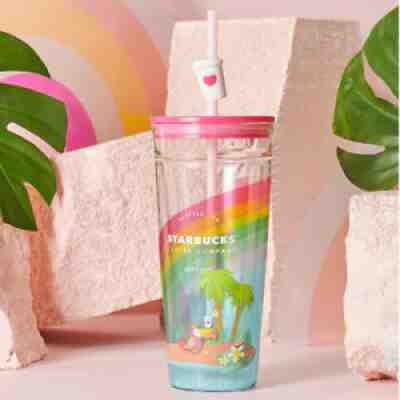 New 2021 China Starbucks Summer Toucan Jungle 20oz Glass Straw Cup - Sold on eBay Dec 10, 2021 for $69.99