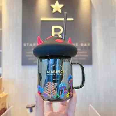 Starbucks 2021 Halloween Cute Devil Horn Mushroom Tea Leaking Mason Straw Cup - Sold on eBay Dec 13, 2021 for $69.99