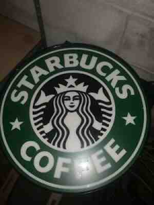 (2) Genuine Starbucks Lighted Siren Signs