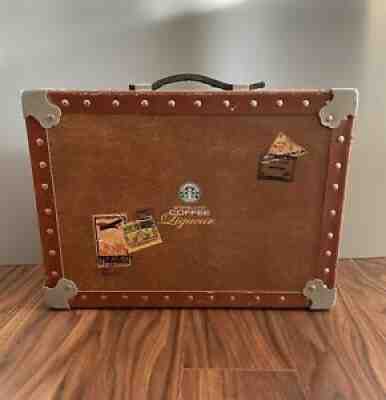 STARBUCKS VINTAGE TRAVEL/TRAIN CASE W PROMO PRODUCTS INCLUDED MISSING SHAKER LID