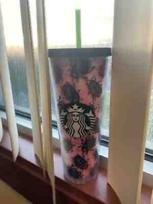Starbucks HTF Pink Bug venti tumbler very good used once condition green straw - Sold on eBay Dec 21, 2021 for $300.00