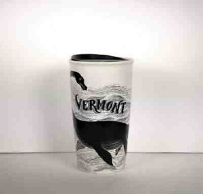 NEW Starbucks Ceramic Travel Tumbler 12 oz Vermont Dinosaur RARE 2017 - Sold on eBay Nov 26, 2021 for $299.97