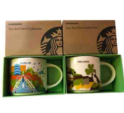 Starbucks You Are Here Dublin Ireland Mugs LOT of Two NEW in Boxes Gift