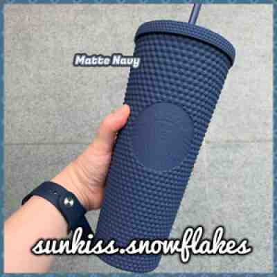 NEW 2020 Ltd Ed Starbucks Singapore Matte Navy Blue Studded Bling Cold Cup 24oz - Sold on eBay Dec 29, 2021 for $180.00