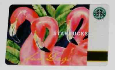 MINTY Starbucks RARE 2003 San Diego Zoo FLAMINGOS Charity Card HTF Beauty!