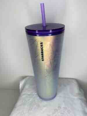2021 STARBUCKS HALLOWEEN PURPLE WHITE FROSTED SPIDERWEB 24 OZ TUMBLER New Wow! - Sold on eBay Dec 17, 2021 for $174.99