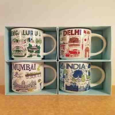 4 Starbucks NWT Been There Mugs - INDIA, MUMBAI, DELHI and BENGALURU!