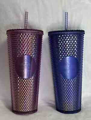 2021 Starbucks Disneyland Studded Tumblers Pink & Blue set - Sold on eBay Dec 23, 2021 for $160.00