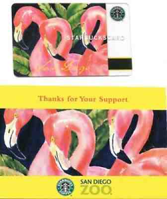 STARBUCKS GIFT CARD SAN DIEGO ZOO FLAMINGOS 2003 SLEEVE, FUND RAISERÂ  SHIP FREEÂ 