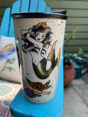 NEW RARE STARBUCKS MERMAID SIREN SAILOR JERRY TATTOO CERAMIC 12oz TRAVEL CUP MUG - Sold on eBay Dec 17, 2021 for $149.99