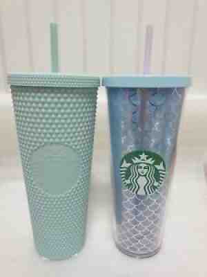 2021 Starbucks Korea Summer Mint stud + Mare cold cup 2p Set 710ml 24oz Tracking - Sold on eBay Dec 15, 2021 for $129.90