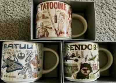 NEW Starbucks STAR WARS 2021 Been There set of 3 (Batuu Endor Tatooine) mugs - Sold on eBay Dec 17, 2021 for $125.00