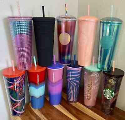 Set of 11 Starbucks 24oz Tumblers New Holiday Fall Matte Studded Glitter HTF!!!! - Sold on eBay Jan 05, 2022 for $249.99
