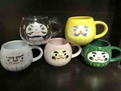 Starbucks Mug cup Daruma Pink Green New year Lucky charm Set of 5 cups Fedex/DHL - Sold on eBay Dec 23, 2021 for $210.00