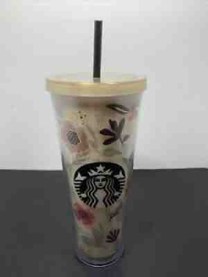 2014 Starbucks Flower Pattern Floral Harvest Venti Cold Cup Tumbler - Sold on eBay Dec 28, 2021 for $120.00