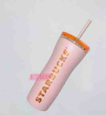 Starbucks Matte Pink Tumbler Rose Gold Foil Print RARE Baby Pink Cold Cup - Sold on eBay Jan 13, 2022 for $115.00