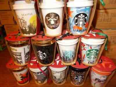 LAST SET2016 STARBUCKS HOT CUP ORNAMENTS CITY/STATE ORNAMENTS COMPLETE SET OF 12 - Sold on eBay Dec 28, 2021 for $250.00
