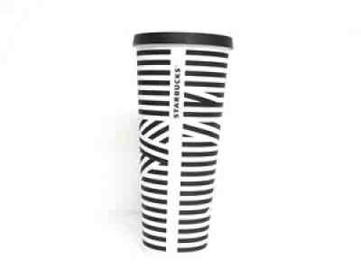 RARE Starbucks 24oz Zebra Black Stripe Matte Venti Tumbler Cold Cup NO STRAW - Sold on eBay Jan 17, 2022 for $199.95