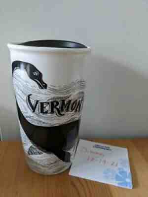 NEW Starbucks Ceramic Travel Tumbler 12 oz Vermont Dinosaur RARE 2017 - Sold on eBay Jan 16, 2022 for $150.00