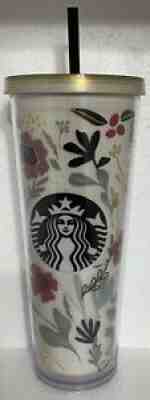 2014 STARBUCKS 24 Oz. Acrylic VENTI Cold Cup Tumbler FLORAL HARVEST FLOWERS Rare - Sold on eBay Jan 15, 2022 for $149.50