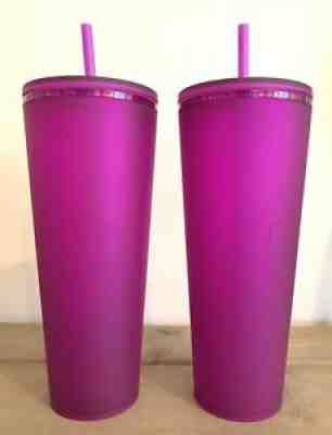 2 Starbucks 2022 Soft Touch Venti Purple Tumbler Valentine's Cold Cups Matte - Sold on eBay Jan 12, 2022 for $119.00