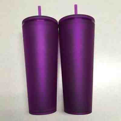 Starbucks Winter 2022 New Purple Soft Touch 24oz Cold Cup Set Of 2! - Sold on eBay Jan 15, 2022 for $105.00