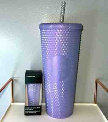 NEW STARBUCKS VENTI STUDDED Icy Purple Lilac (White) Tumbler 24oz+ Ornament 2021 - Sold on eBay Dec 23, 2021 for $100.00