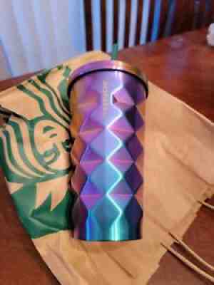 2016 Starbucks Oil Slick Purple/blue Pineapple 16 OZ Metal Tumbler Cup - Sold on eBay Dec 25, 2021 for $100.00