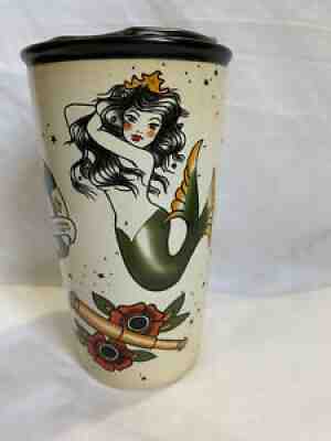 Starbucks Mermaid Siren Sailor Jerry Tattoo Ceramic Travel Mug 12oz RARE, EUC! - Sold on eBay Dec 31, 2021 for $100.00