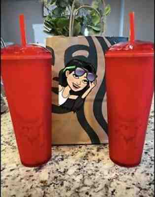 TWO STARBUCKS RED HEART SOFT TOUCH TUMBLER / CUP - Sold on eBay Jan 04, 2022 for $100.00