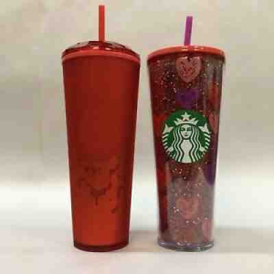 Starbucks Valentines Tumbler Bundle - Glitter Heart & 2022 Red Heart Soft Touch - Sold on eBay Jan 06, 2022 for $100.00